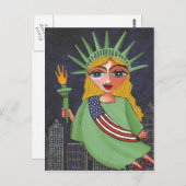 Flying Lady Liberty - carte postale (Devant / Derrière)