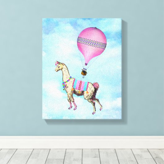 Flying Llama Canvas (Insitu (Houten vloer))