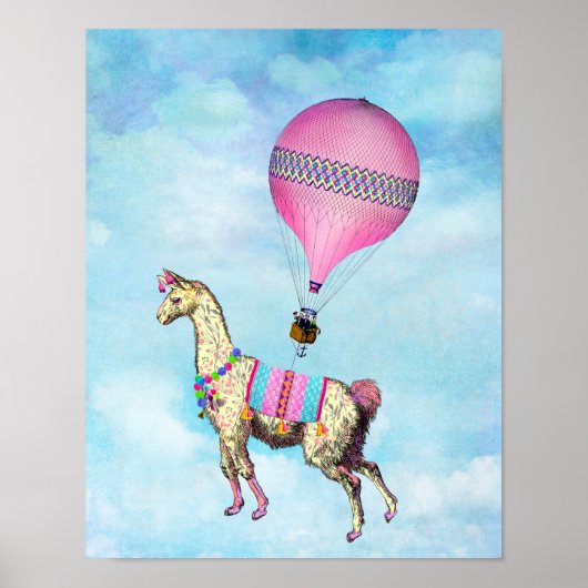 Flying Llama Poster (Voorkant)