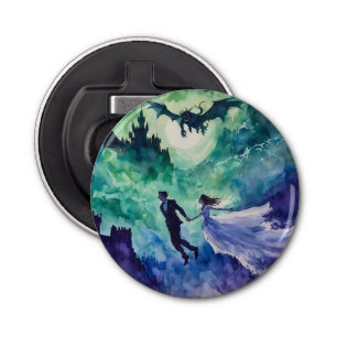 Flying Lovers - Waterverf Schilderen Button Flesopener