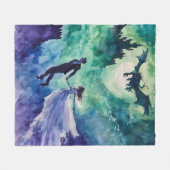 Flying Lovers - Waterverf Schilderen Fleece Deken (Voorkant (Horizontaal))