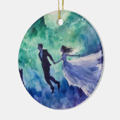 Flying Lovers - Waterverf Schilderen Keramisch Ornament (Links)