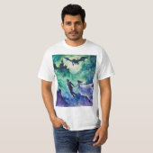 Flying Lovers - Waterverf Schilderen T-shirt (Voorkant volledig)