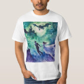 Flying Lovers - Waterverf Schilderen T-shirt (Voorkant)