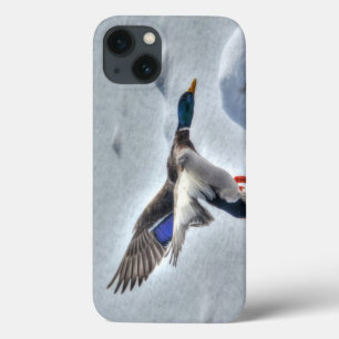 Flying Mallard Duck Drake 4 Wildlife Foto iPhone 13 Hoesje