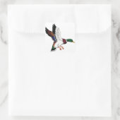 Flying Mallard Vierkante Sticker (Tas)