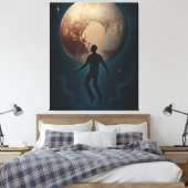 Flying Man Over Pluto Canvas Afdruk (Insitu (Slaapkamer))