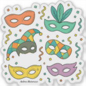 Flying Masks Sticker (Voorkant)