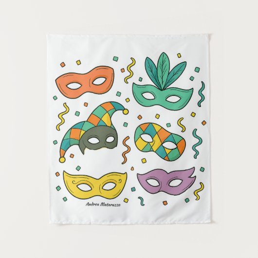 Flying Masks Wandkleed (Voorkant)