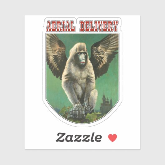 Flying Monkey Custom Cut Sticker (Vel)