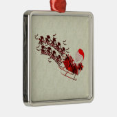 Flying Monkey Santa Metalen Ornament (Rechts)