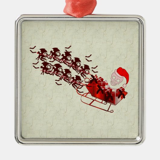 Flying Monkey Santa Metalen Ornament (Voorkant)