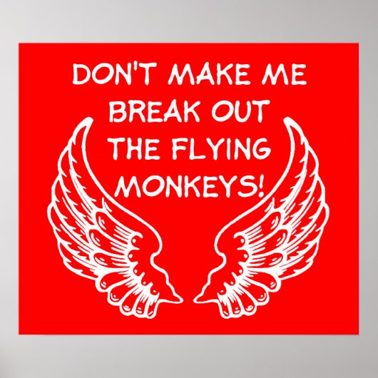 Flying Monkeys Funny Poster Humour (Devant)