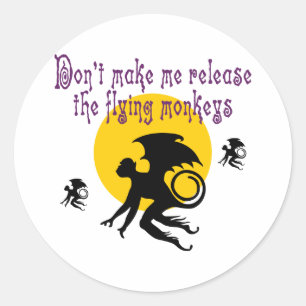 Flying Monkeys Stickers/Envelope Seals Ronde Sticker