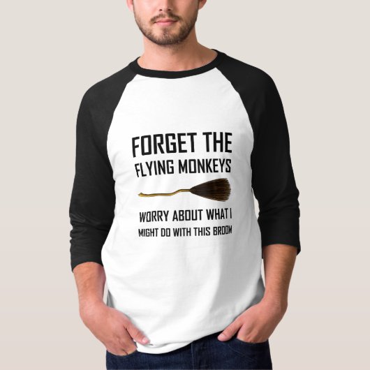 Flying Monkeys Witch Broom T-shirt (Voorkant)