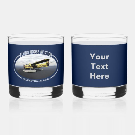 Flying Moose Aviation de Havilland DH3-C Otter Whisky Glas (Voorkant)
