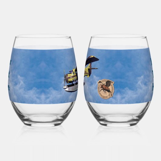 Flying Moose Aviation de Havilland Otter Wijnglas Zonder Voet (Rechts)