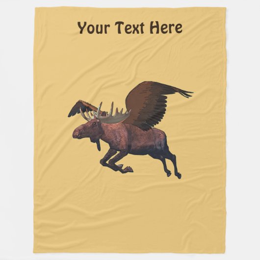 Flying Moose Fleece Deken (Voorkant)