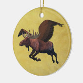 Flying Moose Keramisch Ornament (Links)