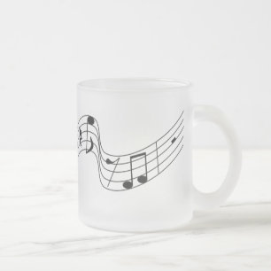 Flying Musical Score Frosted Glass Mug
