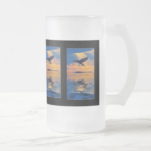Flying Mystical Raven at Sunset Gift Mug Series (Droit)