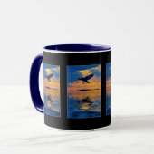 Flying Mystical Raven bij Sunset Gift Mok Series (Voorkant links)