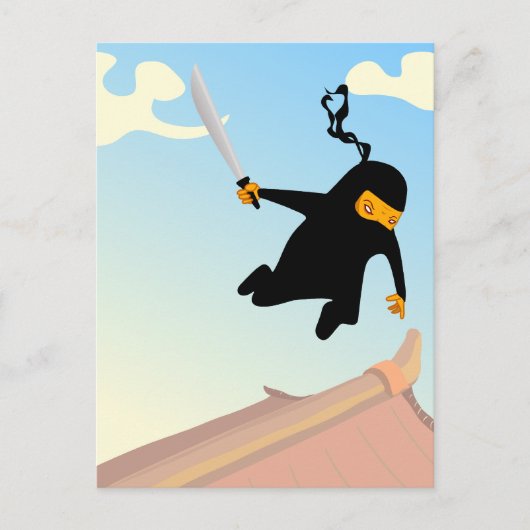 Flying Ninja Briefkaart (Voorkant)