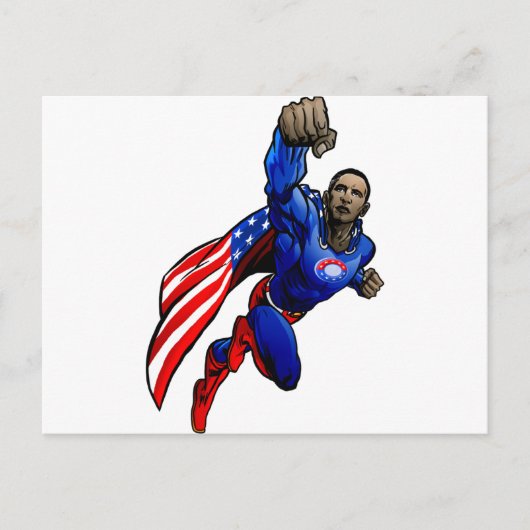 Flying Obama Briefkaart (Voorkant)