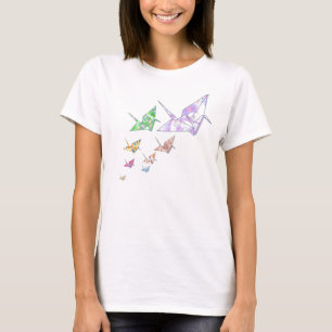 Flying Origami Paper Cranes T-shirt