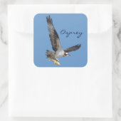 Flying Osprey & Fish Wildlife Photography Vierkante Sticker (Tas)
