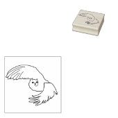 Flying Owl Art Stamp Rubberstempel (Gestempeld)