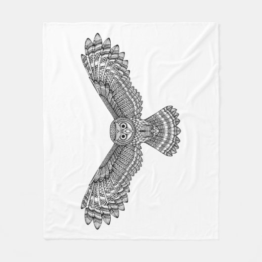Flying Owl Zendoodle Fleece Deken (Voorkant)