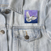 Flying Peace Dove Vierkante Button 5,1 Cm (In situ)