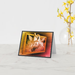 Flying Pegasus Fantasy Horse Art Note Kaart