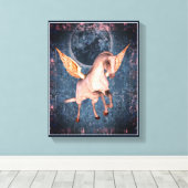 Flying Pegasus Horse Fantasy Art Canvas Afdruk (Insitu (Houten vloer))