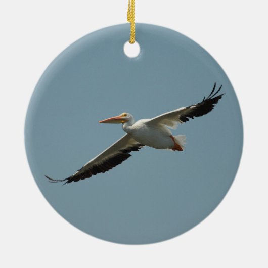 Flying Pelican 8 Keramisch Ornament (Achterkant)