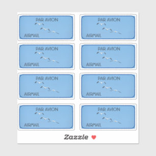 Flying Pelican Birds Airmail Stickers