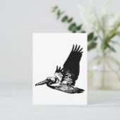 Flying Pelican Briefkaart (Staand voorkant)