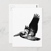 Flying Pelican Briefkaart (Voorkant / Achterkant)
