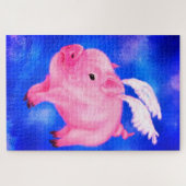 Flying Pig Angel Jigzaag Puzzle Painrting Fun Legpuzzel (Horizontaal)