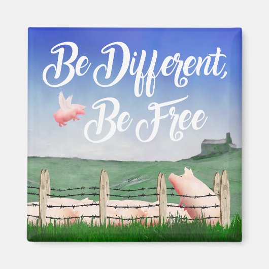 Flying Pig-Be Anders Magneet (Voorkant)