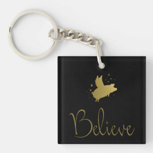 Flying Pig-Believe Sleutelhanger