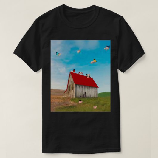 Flying Pig Boerderij Basic T-shirt (Design voorkant)