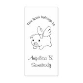 Flying Pig Bookplaat Rubberstempel (Afrduk)