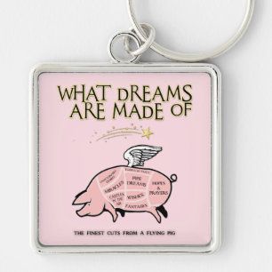 Flying Pig Cut Diagram-What Dreams are of Sleutelhanger
