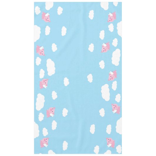 Flying Pig Cute First Birthday Table Cloth Tafelkleed (Voorkant)