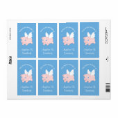 Flying Pig - Cute Piglet met Wings Bookplate Etiket (Full Sheet)