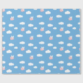 Flying Pig Cute Piglet with Wings Pattern Cadeaupapier (Vlak)