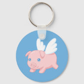 Flying Pig - Cute Piglet with Wings Sleutelhanger (Achterkant)