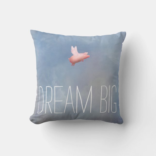 Flying Pig Dream Big Pillow Kussen (Voorkant)